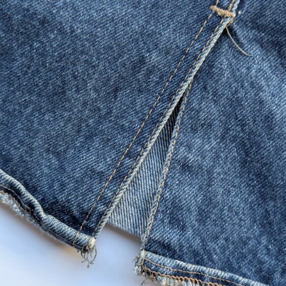 Zena Vintage High Waisted Denim Skirt – 90s Blue Jean Midi, Retro Y2K Pencil - Picture 7 of 7